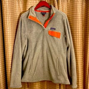 Patagonia Gray and Orange Women's Fleece Pullover
